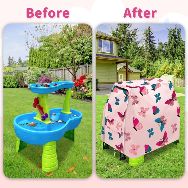 Infowush Kids Water Table Cover for Step 2 Rain Showers Splash Pond Water Table  Outdoor Play Toys Cover for Water Table for Toddlers 1-3  Waterproof Dust Proof Water Table Accessories-Cover only(A) - Image 5
